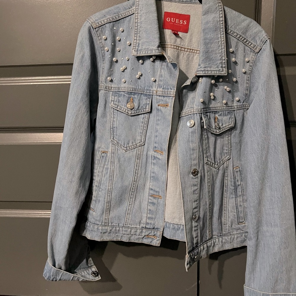 Guess Jean Jacket with Pearls